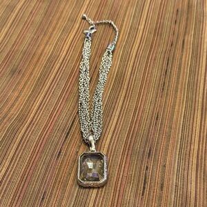 Mint Chicos Pendant Silver Stone Necklace 22” $79!!